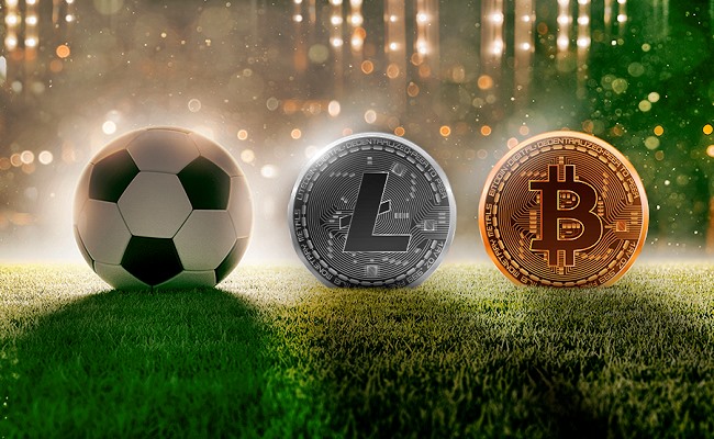 Foot ball Litecoin and BTC coin